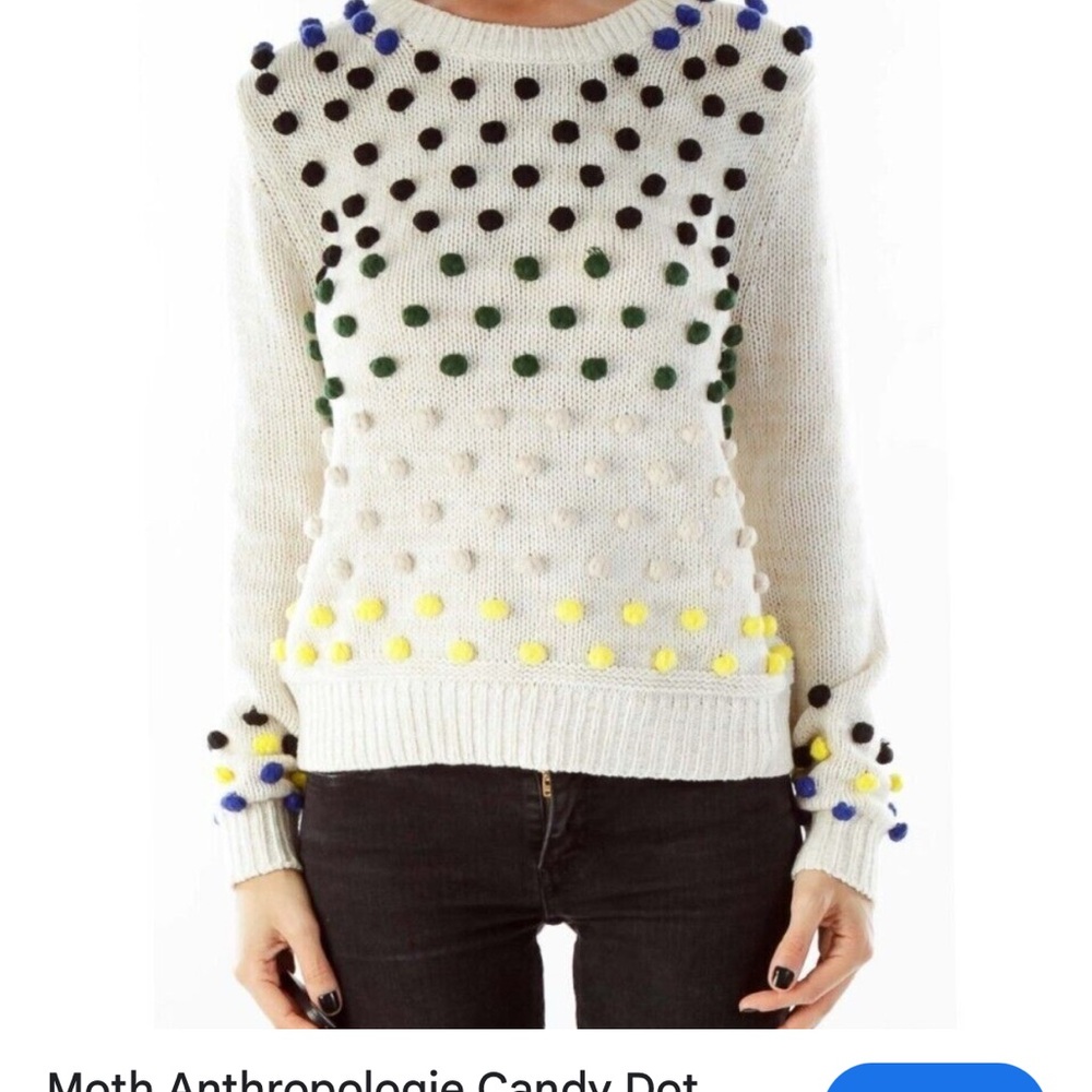 Moth Multicolor Dot Crew Neck Sweater